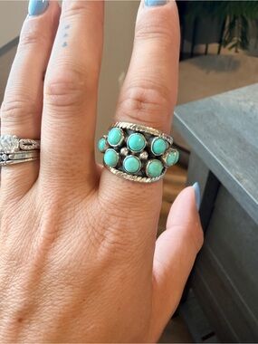 Turquoise Cluster Statement Ring